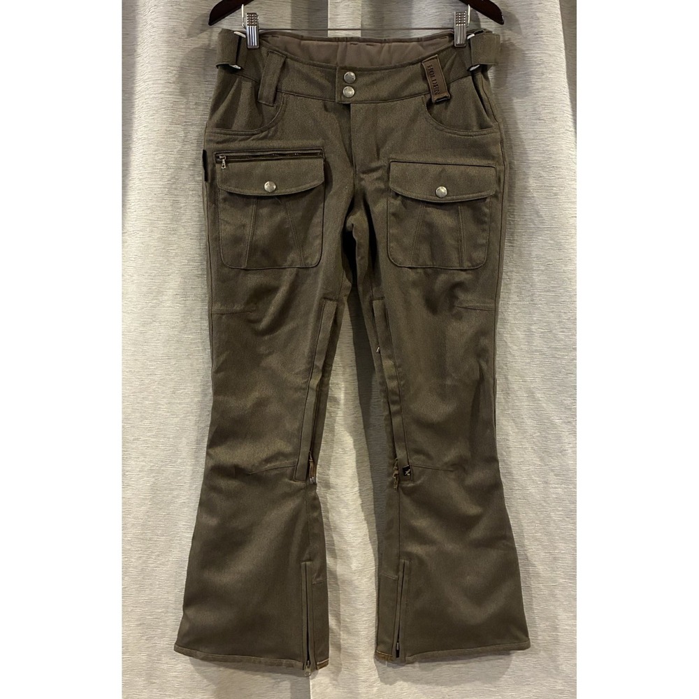 Holden Skinny‎ Fit Flare Waterproof Ski Pants Size Medium Olive Green Brown